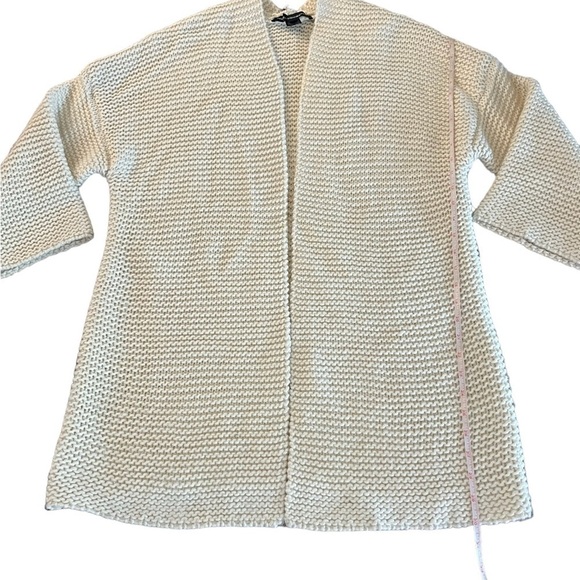 FRENCH CONNECTION WOMENS CREAM COLORED OPEN CARDIGAN DROP SHOULDER SIZE MEDIUM - Picture 9 of 10